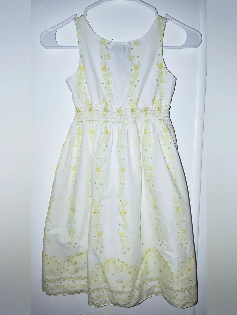 Vintage George White With Yellow& Green Floral Sundress for Girls